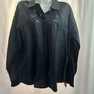 Elie Tahari Black Blazer with Textured Fabric